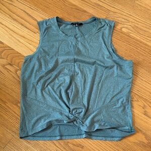 Women's Teal Twist-Front Tank Top